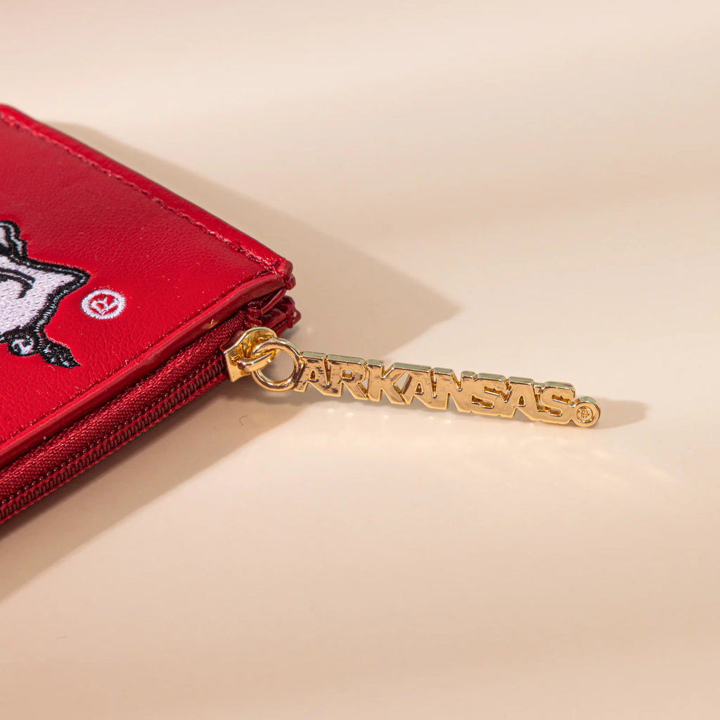 University of Arkansas Razorbacks Zip Card Case-Burgundy