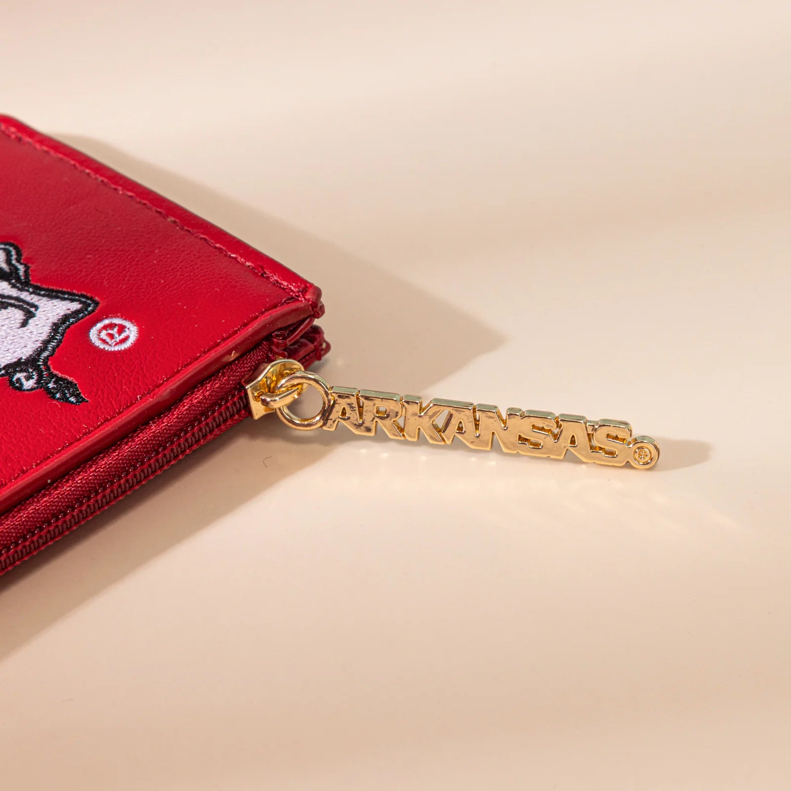 University of Arkansas Razorbacks Zip Card Case-Burgundy