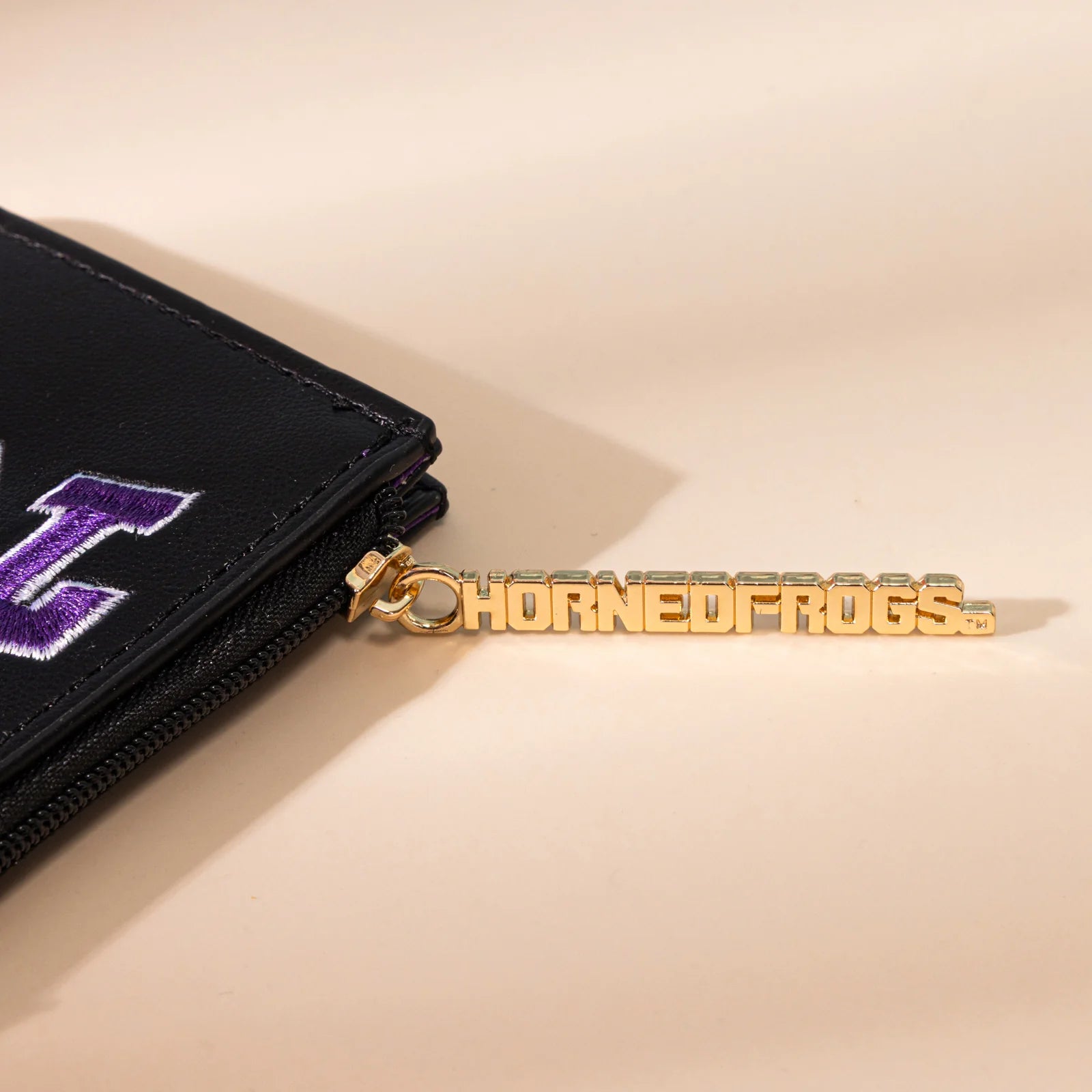 Texas Christian University Horned Frogs Zip Card Case-Black