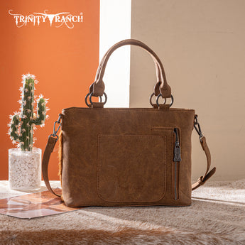 Trinity Ranch Genuine Hair-On Cowhide Collection Concealed Carry Tote - Brown