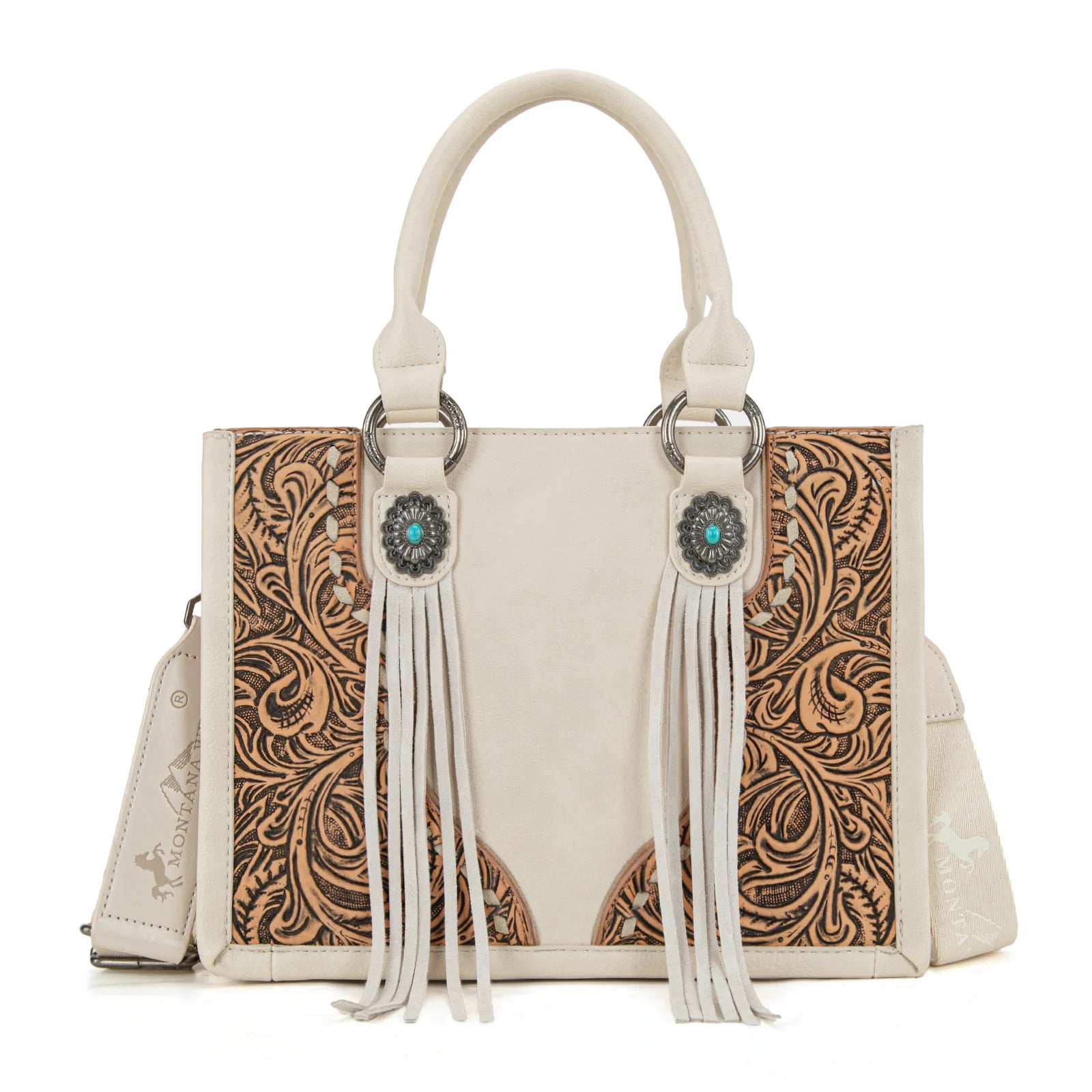 Montana West Tooled Concho Tote/Crossbody