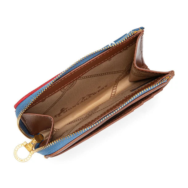 Montana West American Flag RFID Zip Around Wallet - Red