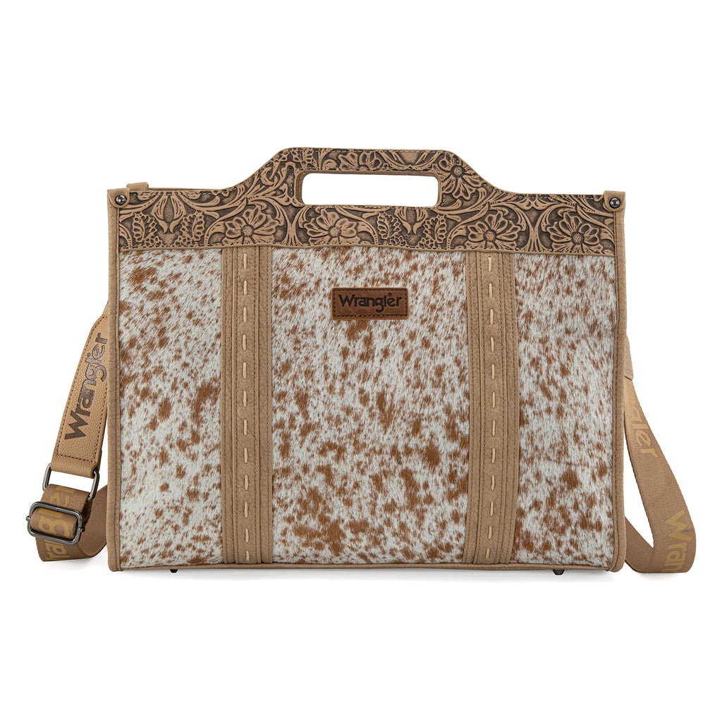 WG283-014 Wrangler Genuine Cowhide Carry-All Cowhide Large Tote /Crossbody - Tan