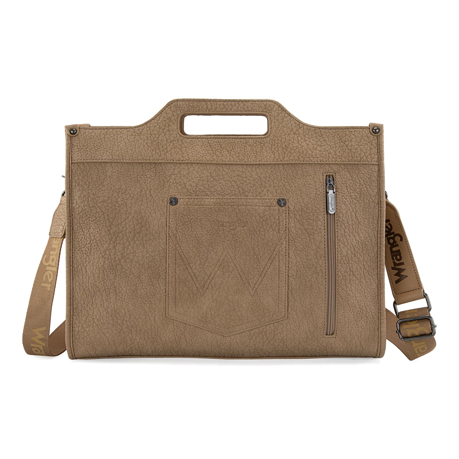 WG283-014 Wrangler Genuine Cowhide Carry-All Cowhide Large Tote /Crossbody - Tan