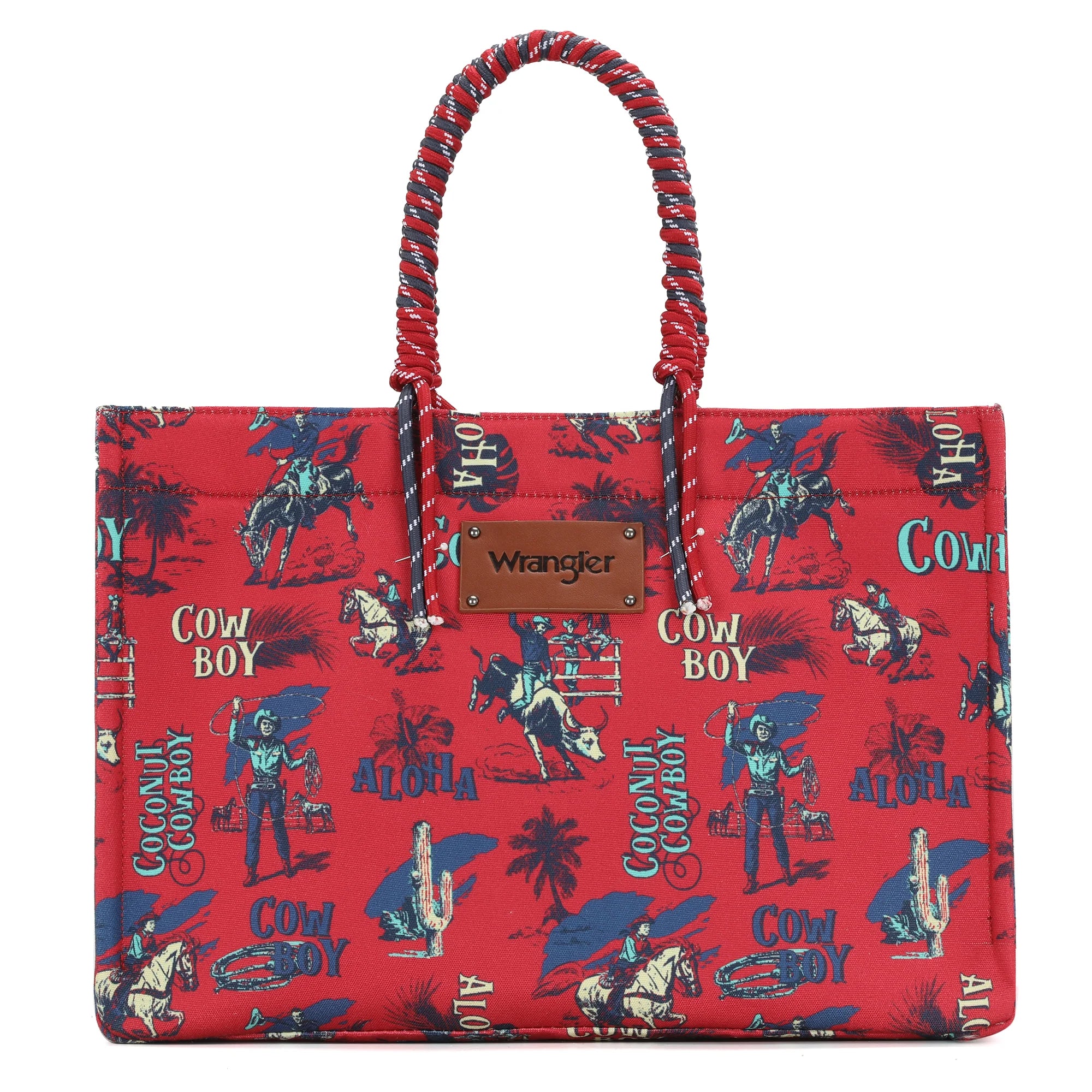 Wrangler COWBOY Dual Sided Print Canvas Wide Tote
