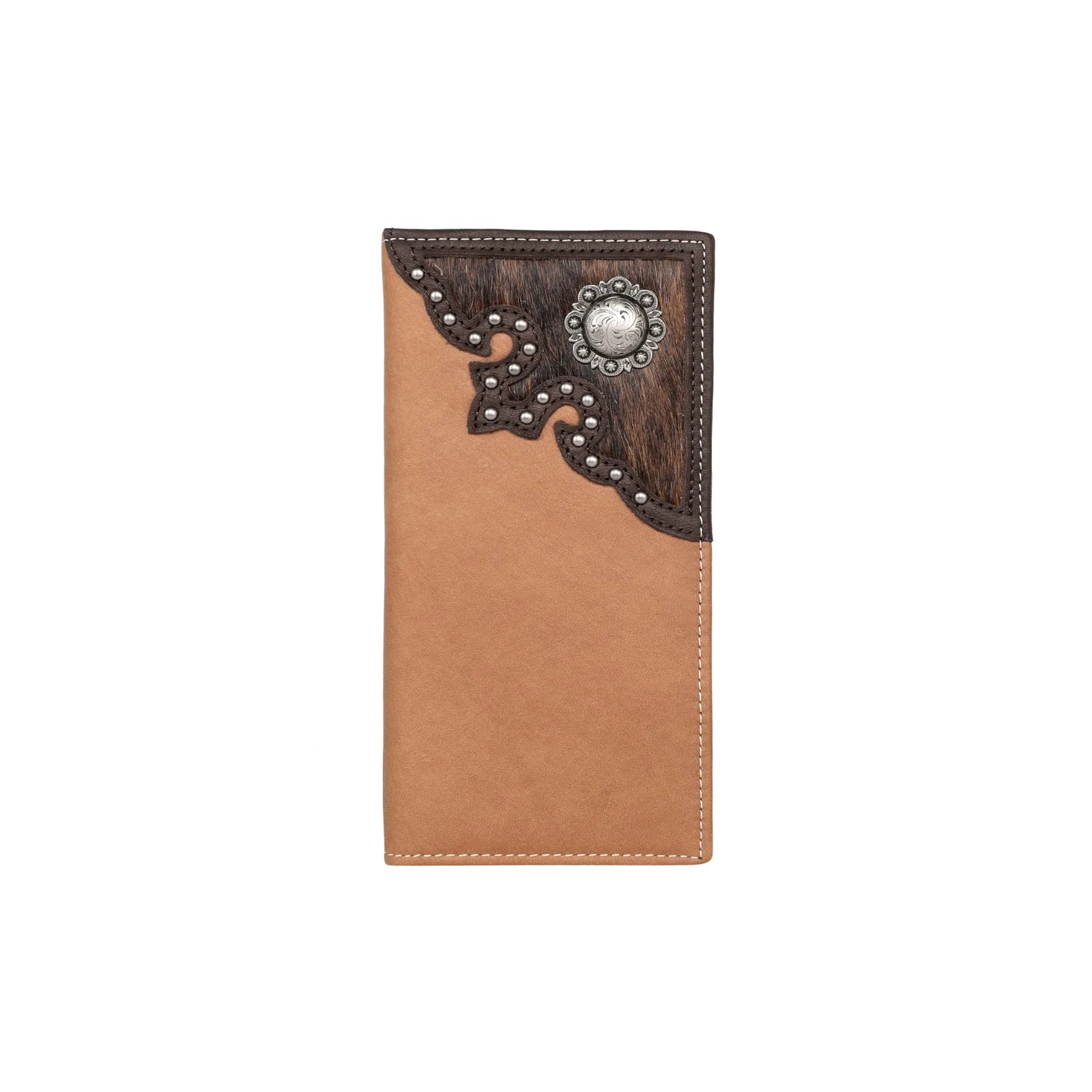 MWL-W033 Genuine Hair-On Leather Collection Men's Wallet Brown