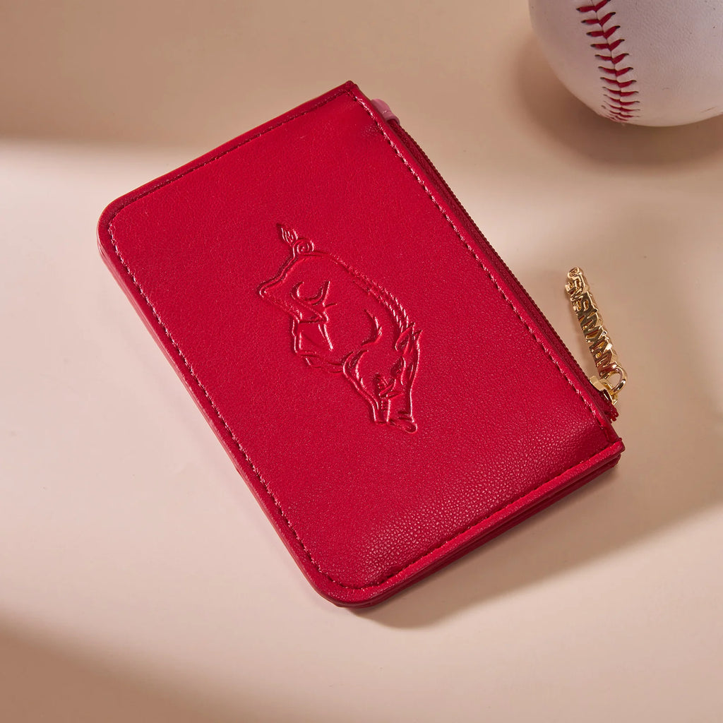 University of Arkansas Razorbacks Zip Card Case-Burgundy