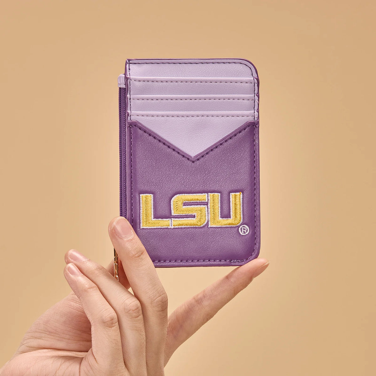 Louisiana State University Fighting Tigers Zip Card Case-Purple