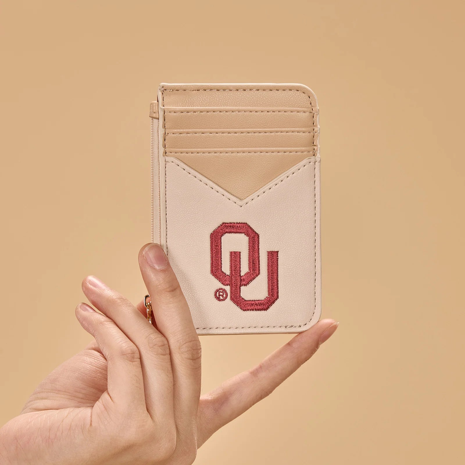 University of Oklahoma Sooners Zip Card Case - Beige