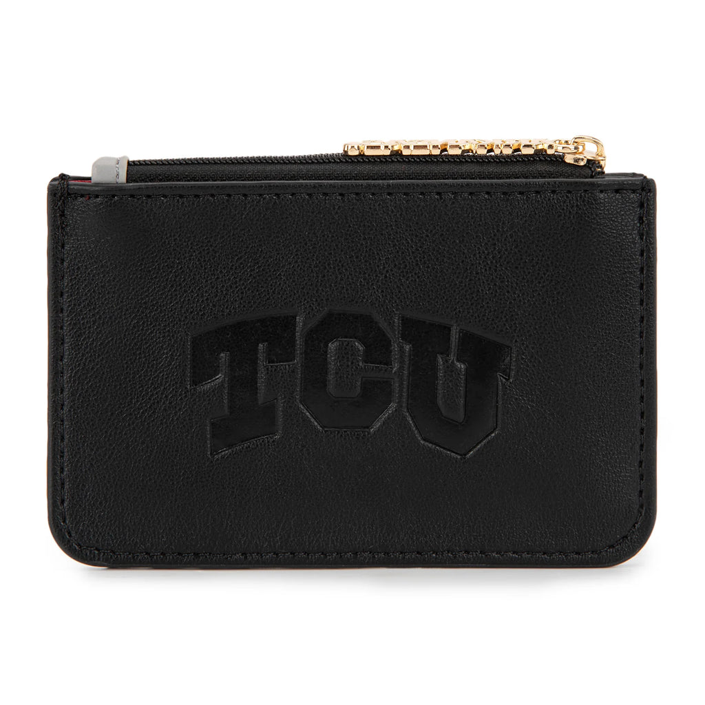 Texas Christian University Horned Frogs Zip Card Case-Black