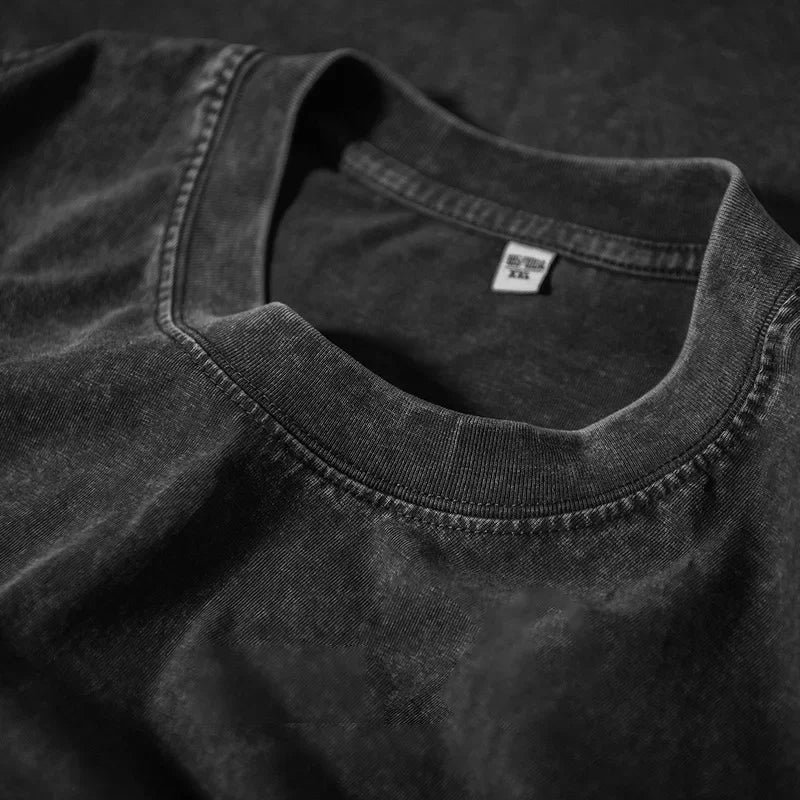 Men's Retro Washed T Shirt Heavy Cotton Oversized
