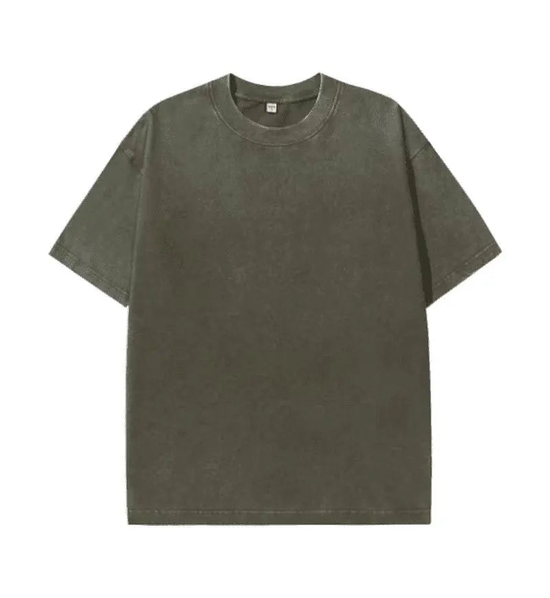 Men's Retro Washed T Shirt Heavy Cotton Oversized