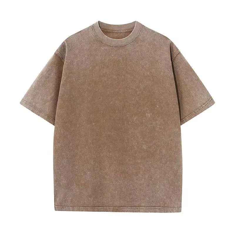 Men's Retro Washed T Shirt Heavy Cotton Oversized