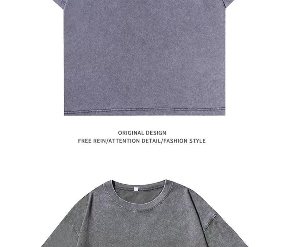 Men's Retro Washed T Shirt Heavy Cotton Oversized