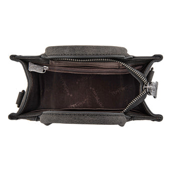 Trinity Ranch Western Hair-On Cowhide Mini Tote/Crossbody - Black