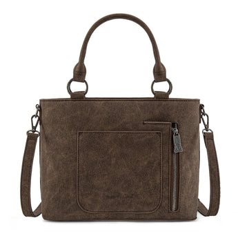Trinity Ranch Genuine Hair-On Cowhide Collection Concealed Carry Tote - Coffee