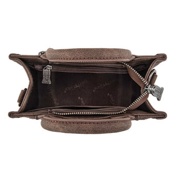 Trinity Ranch Western Hair-On Cowhide Mini Tote/Crossbody - Coffee