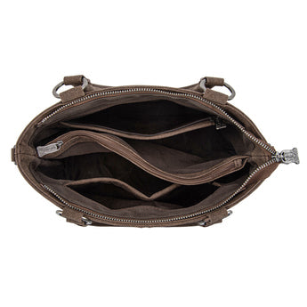 Trinity Ranch Genuine Hair-On Cowhide Collection Concealed Carry Tote - Coffee