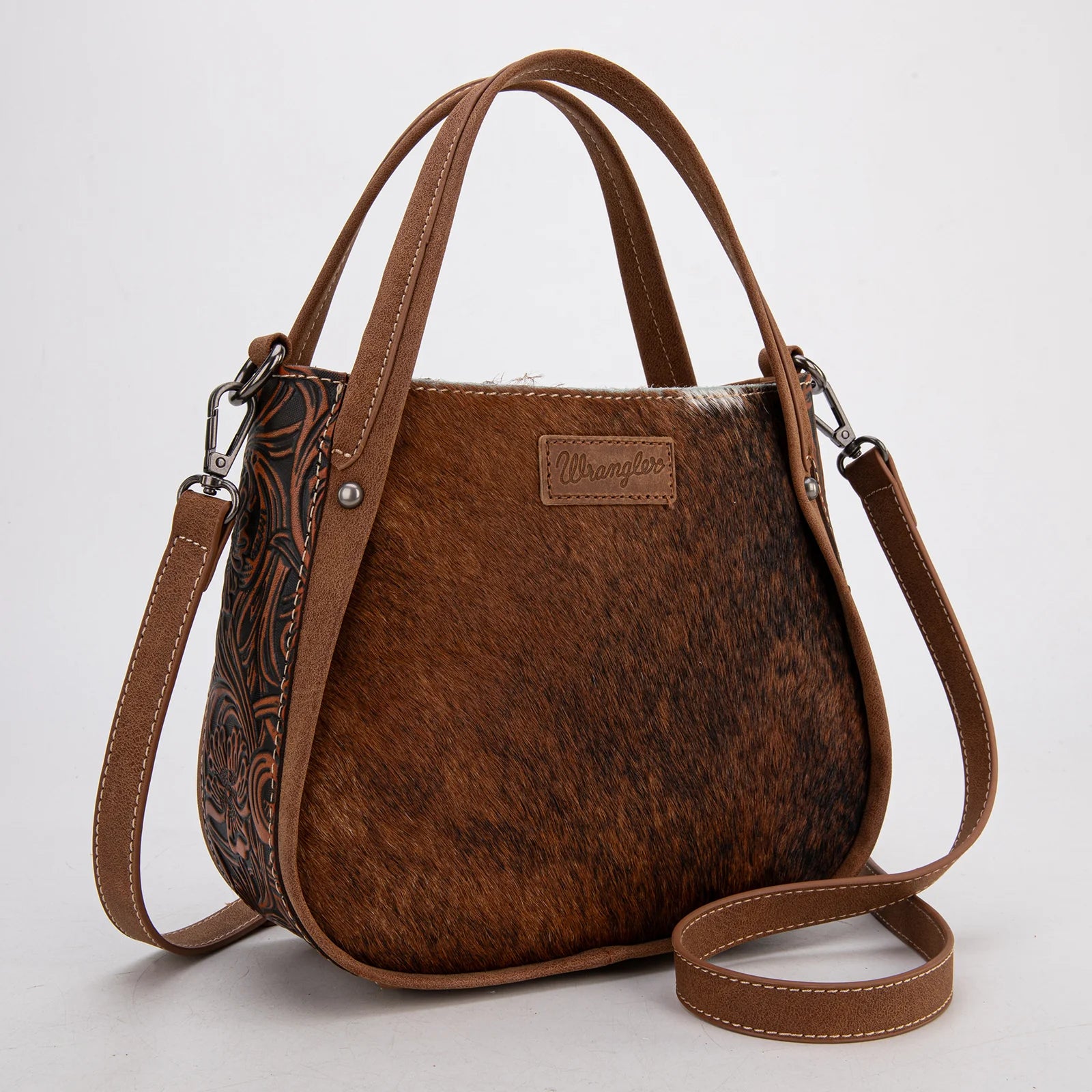 Wrangler Genuine Hair-On Cowhide Tote/Crossbody