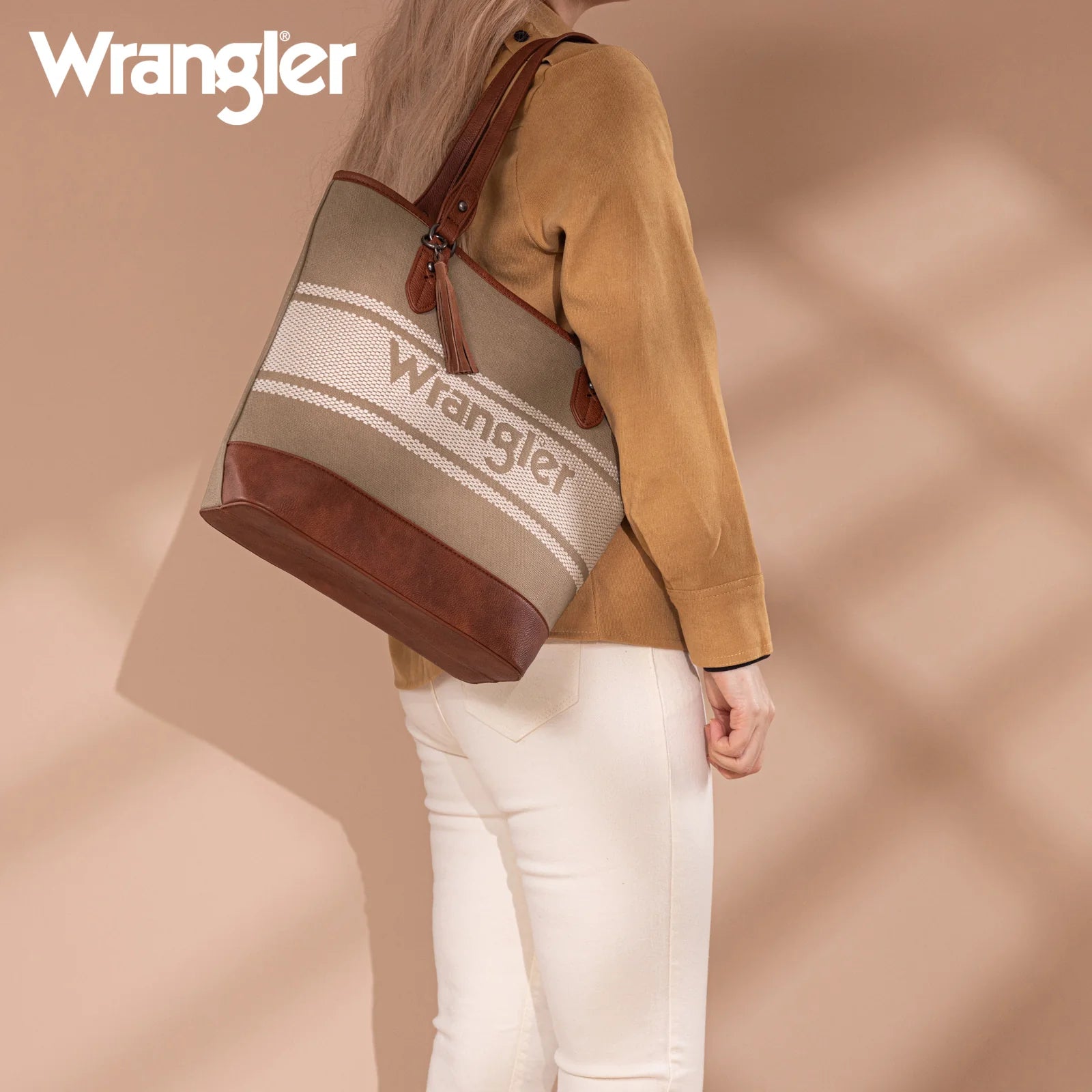 Wrangler Logo Waxed Canvas Tote