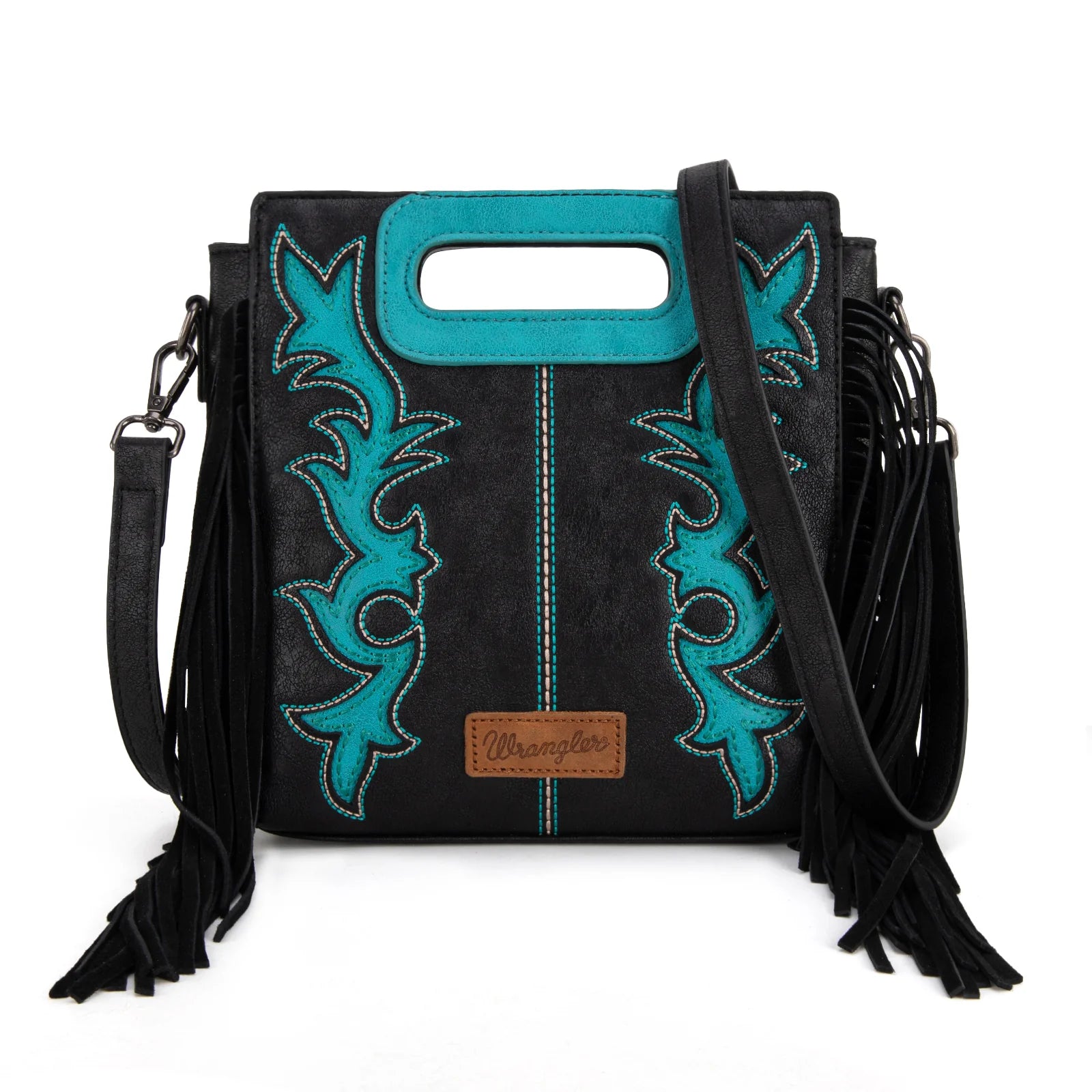 Wrangler Top Handle Boot Scroll Fringe Tote/Crossbody
