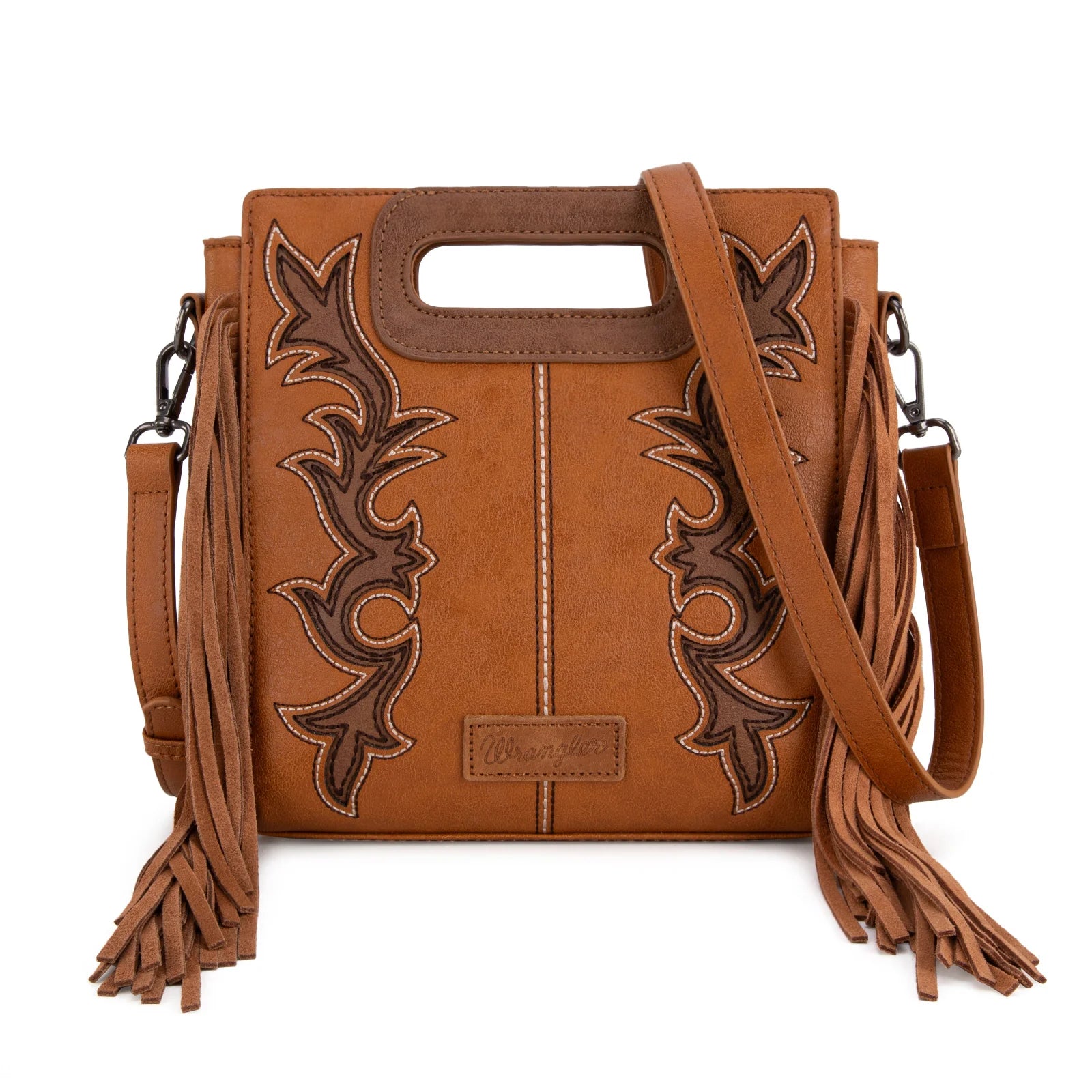 Wrangler Top Handle Boot Scroll Fringe Tote/Crossbody