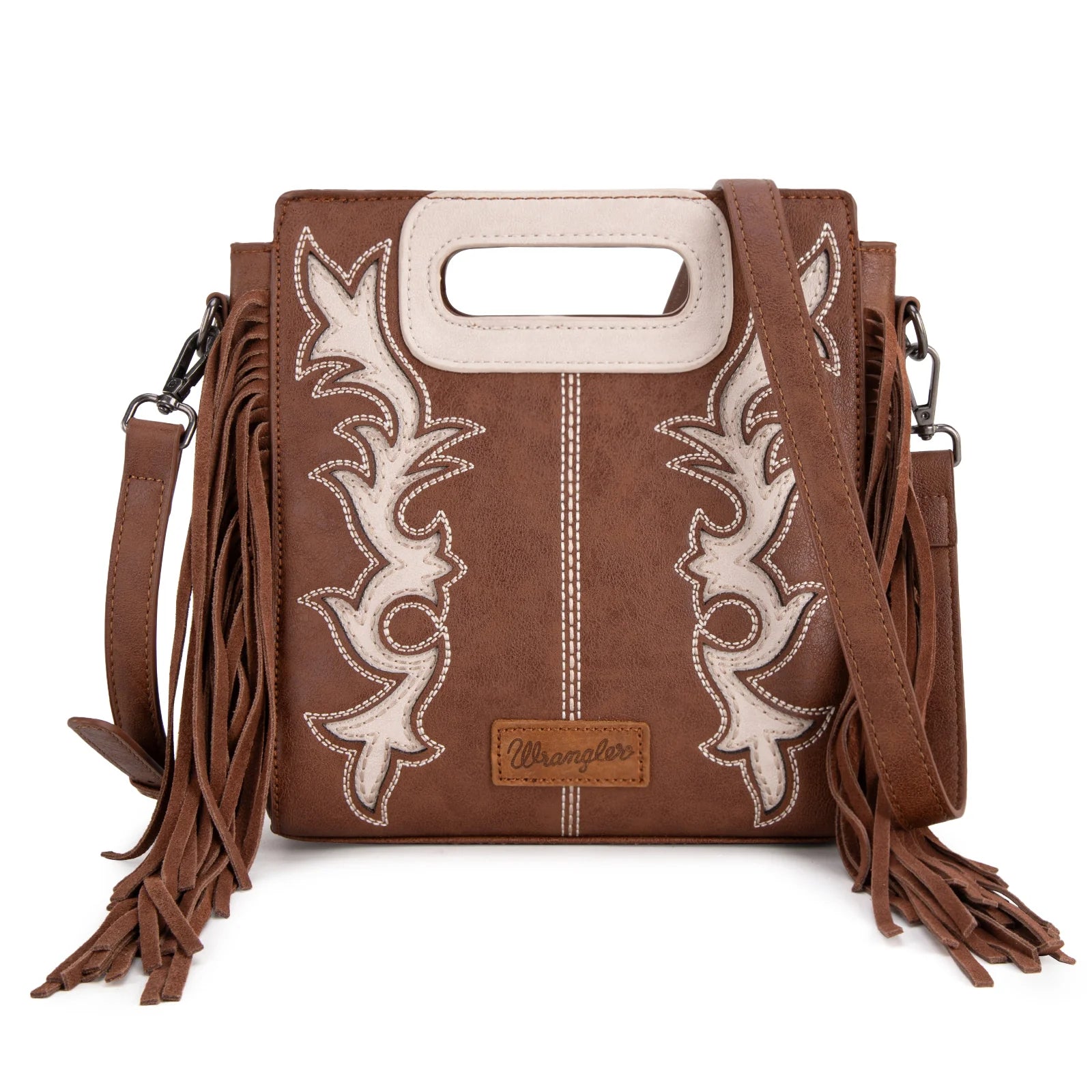 Wrangler Top Handle Boot Scroll Fringe Tote/Crossbody