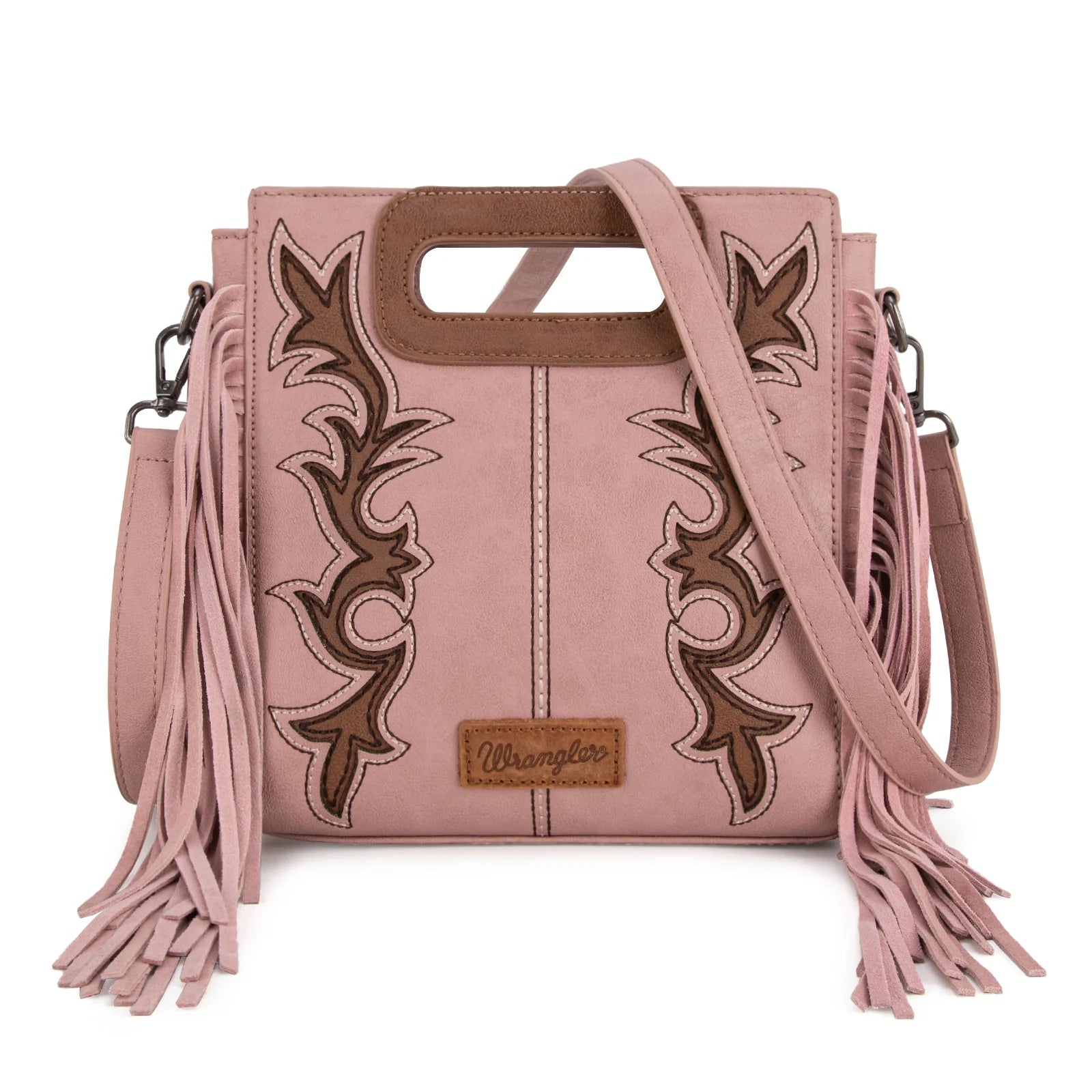Wrangler Top Handle Boot Scroll Fringe Tote/Crossbody