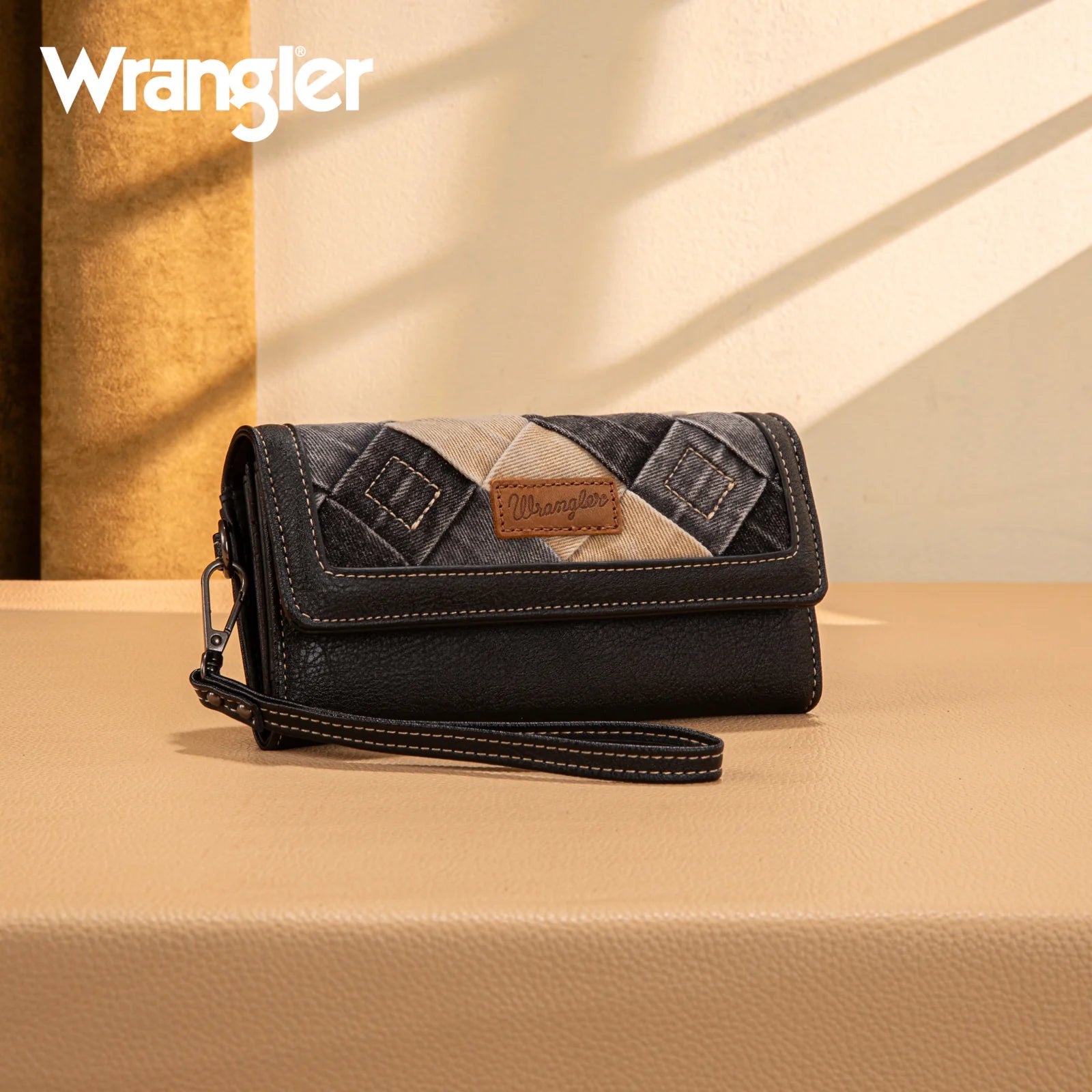 Wrangler Denim Woven Tri-Fold Wristlet/Wallet