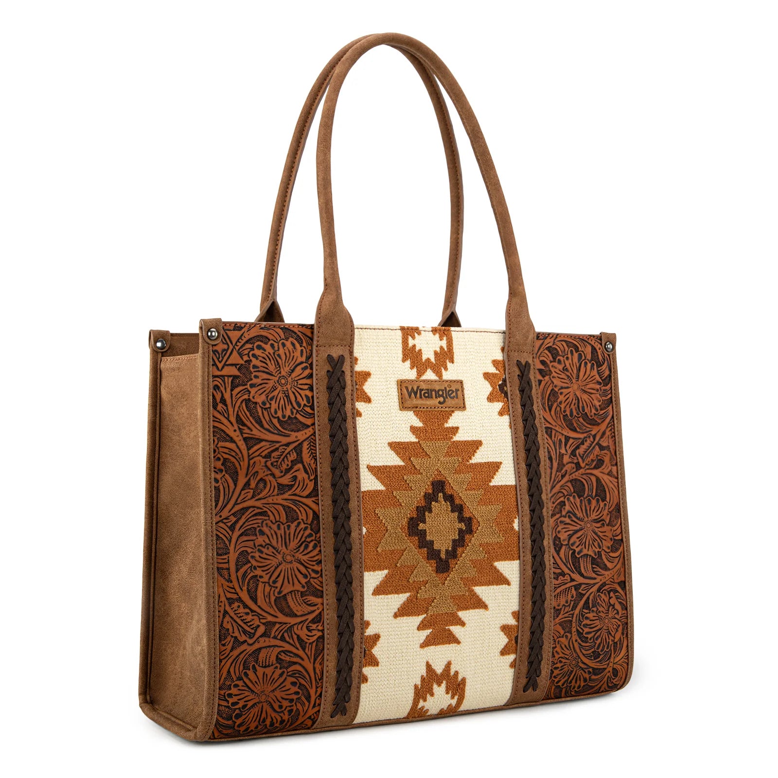 Wrangler Vintage Tooled Aztec Pattern Print Concealed Carry Large Tote