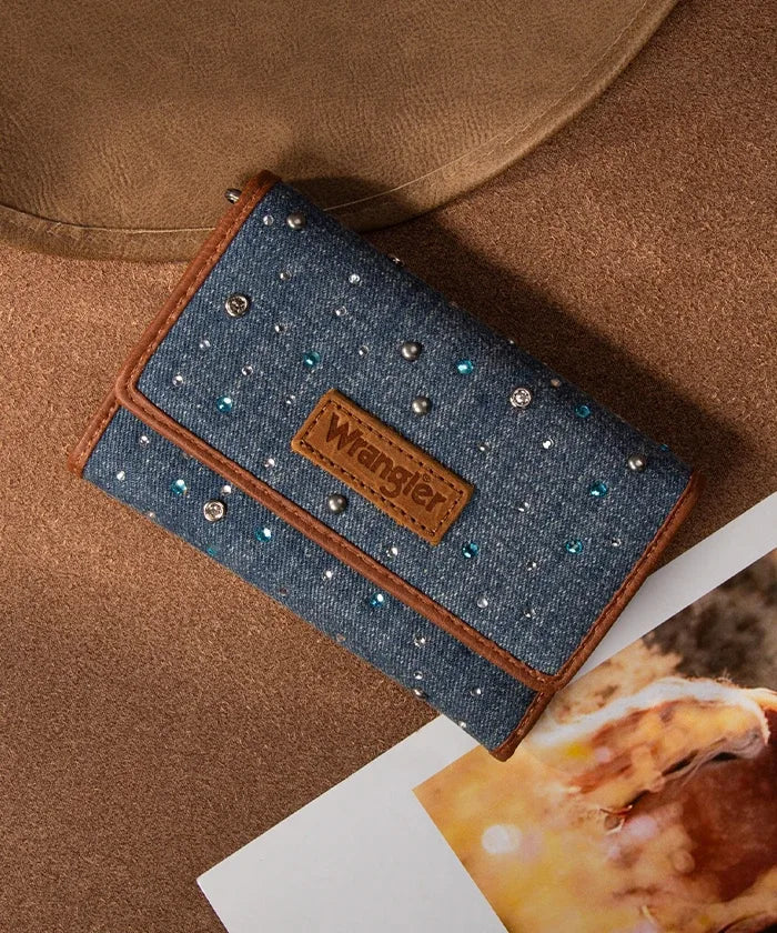 Wrangler Rhinestone Trifold Wallet