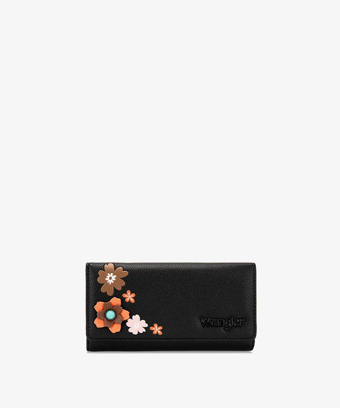 Wrangler Long Floral RFID Wallet Black