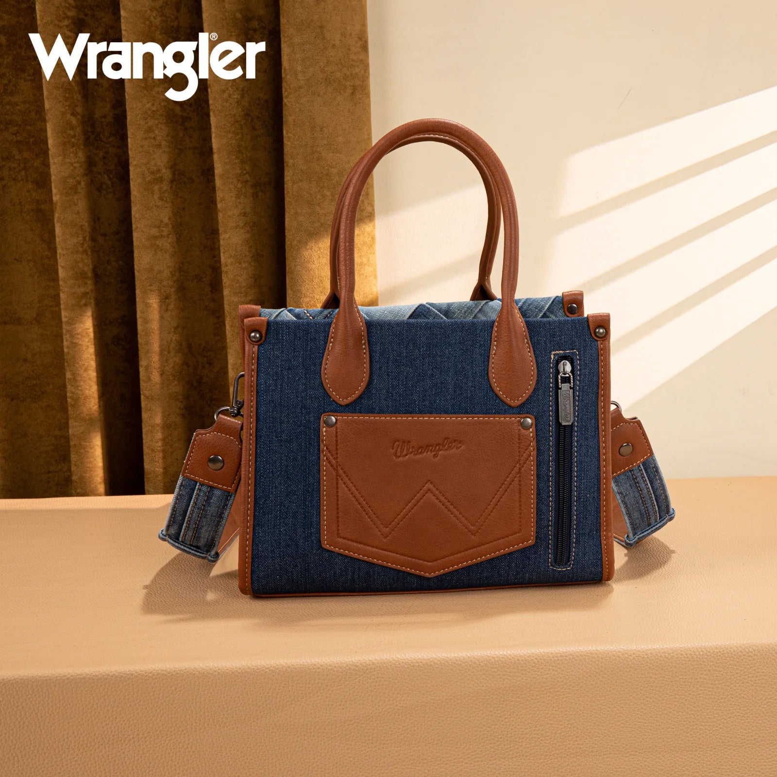 Wrangler Woven Denim Concealed Carry Tote/Crossbody